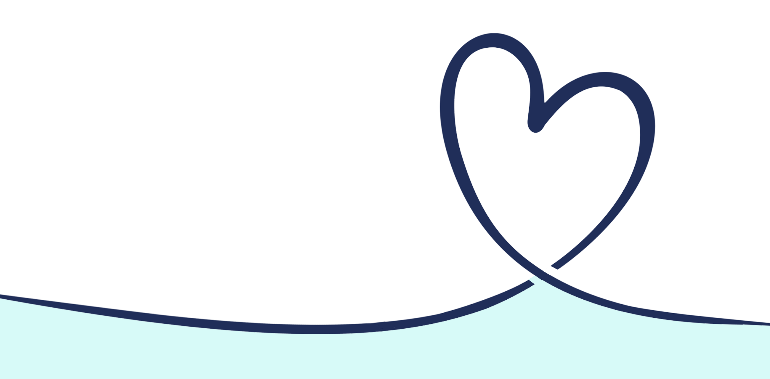 A minimalist graphic image featuring a stylized heart shape derived from a continuous dark line on a light blue background, symbolizing pet behavior guidance. The heart has a textured blue and white striped pattern.